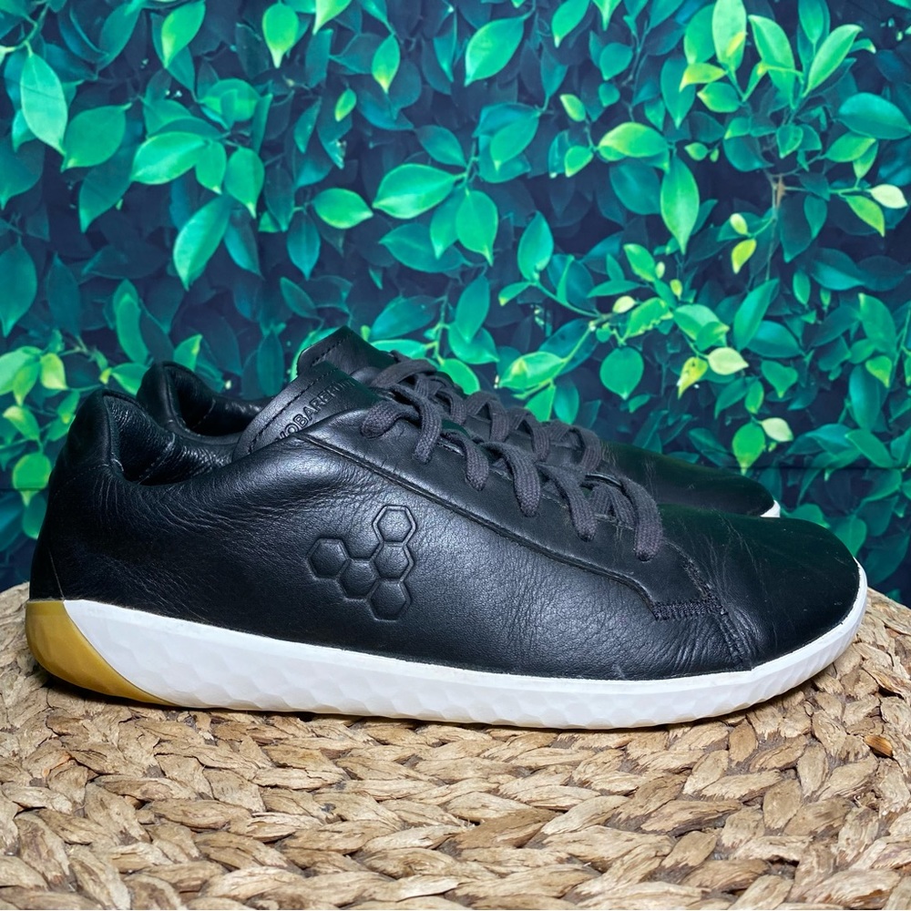 Vivo barefoot geo court black leather sneakers